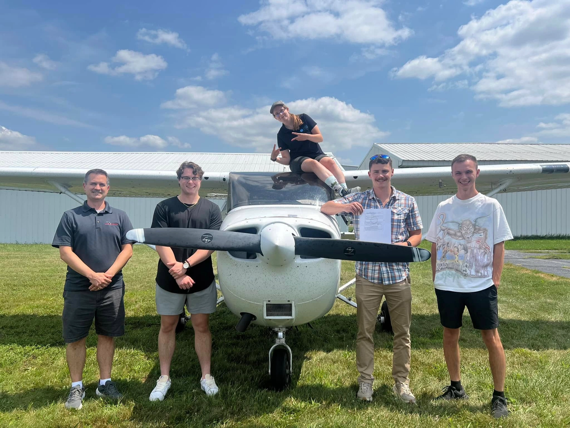 N4397R Cessna 172M student with certificate and instructor